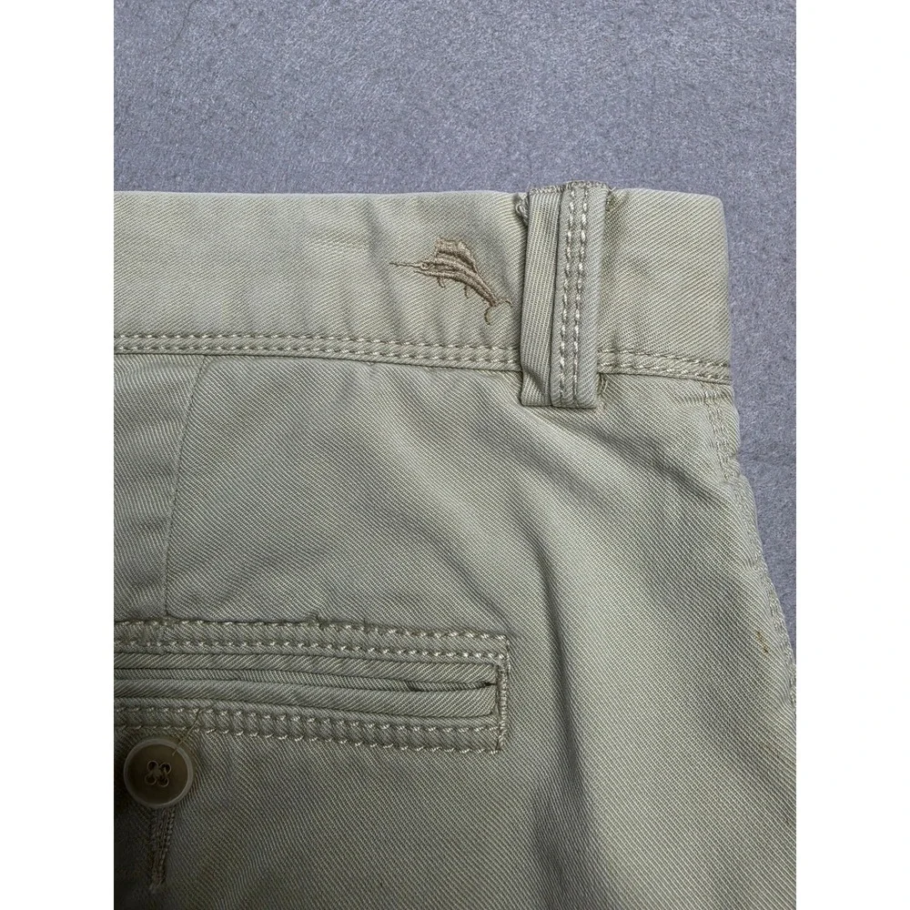 Tommy Bahama Chino Shorts Men's 36 Khaki Cotton Flat Front Slash Pocket Casual